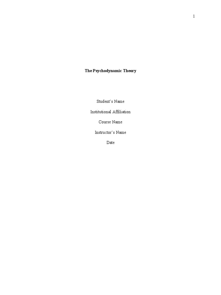 Psychodynamic Theory Explained Pdf Psychodynamics Id