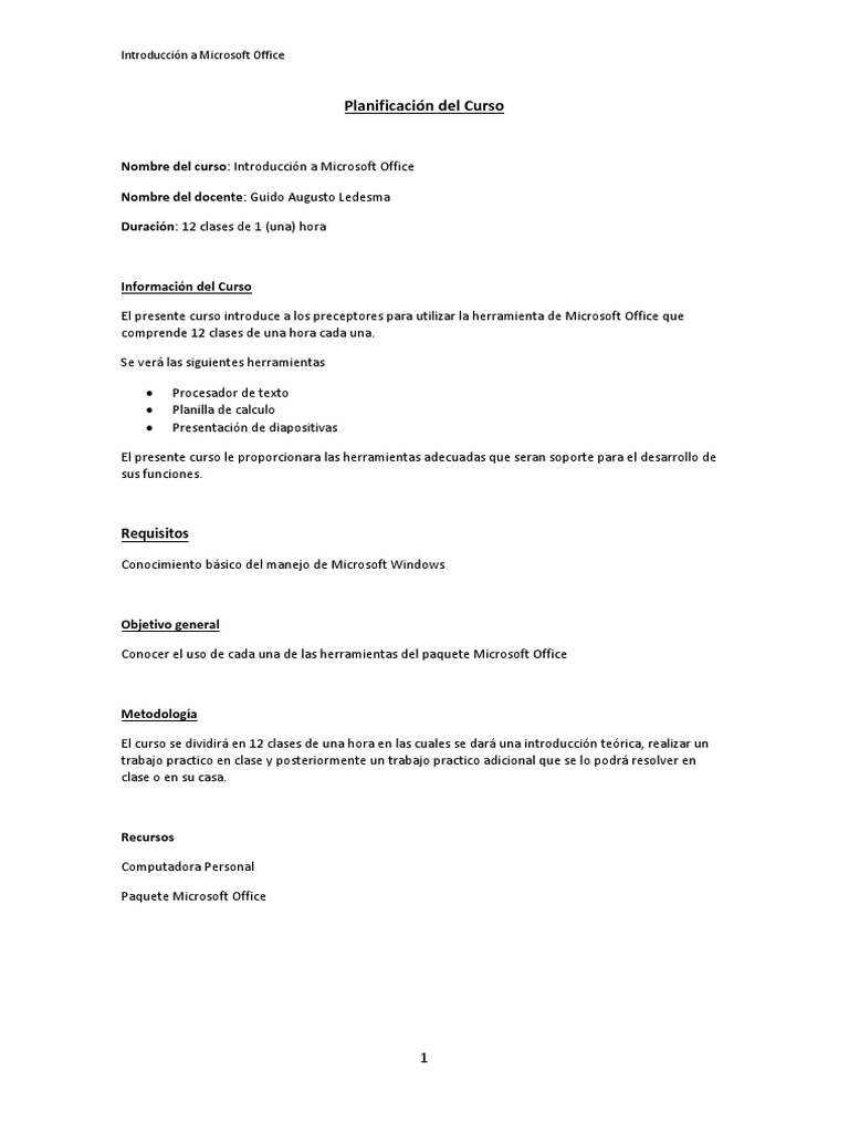 Curso de Introducción a Microsoft Office | PDF | Informática