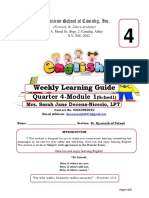 Weekly Learning Guide: Quarter 4-Module 1