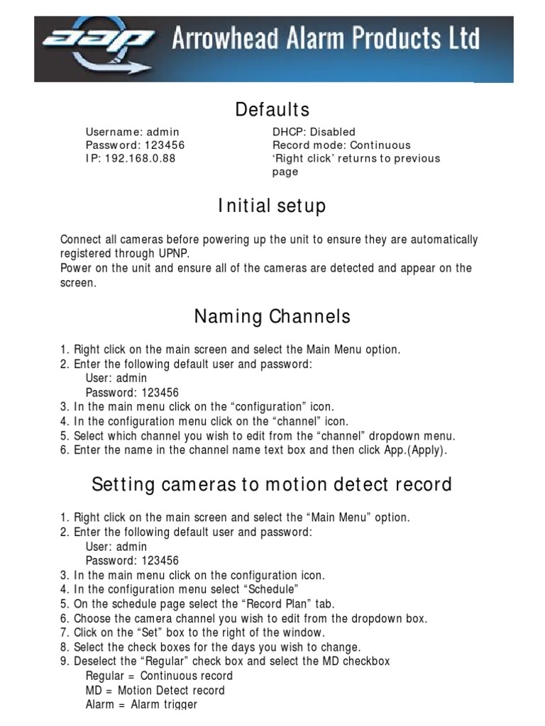 DVRNVR Setup PDF Qr Code Menu