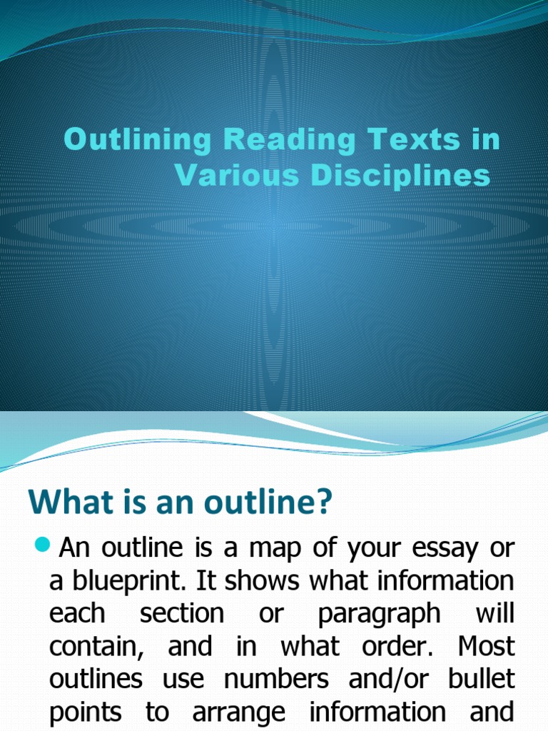 identifying thesis statement and outlining reading texts in various disciplines