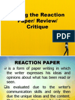 Writing The Reaction