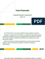 Crise Financeira: Administração Financeira Aula 10