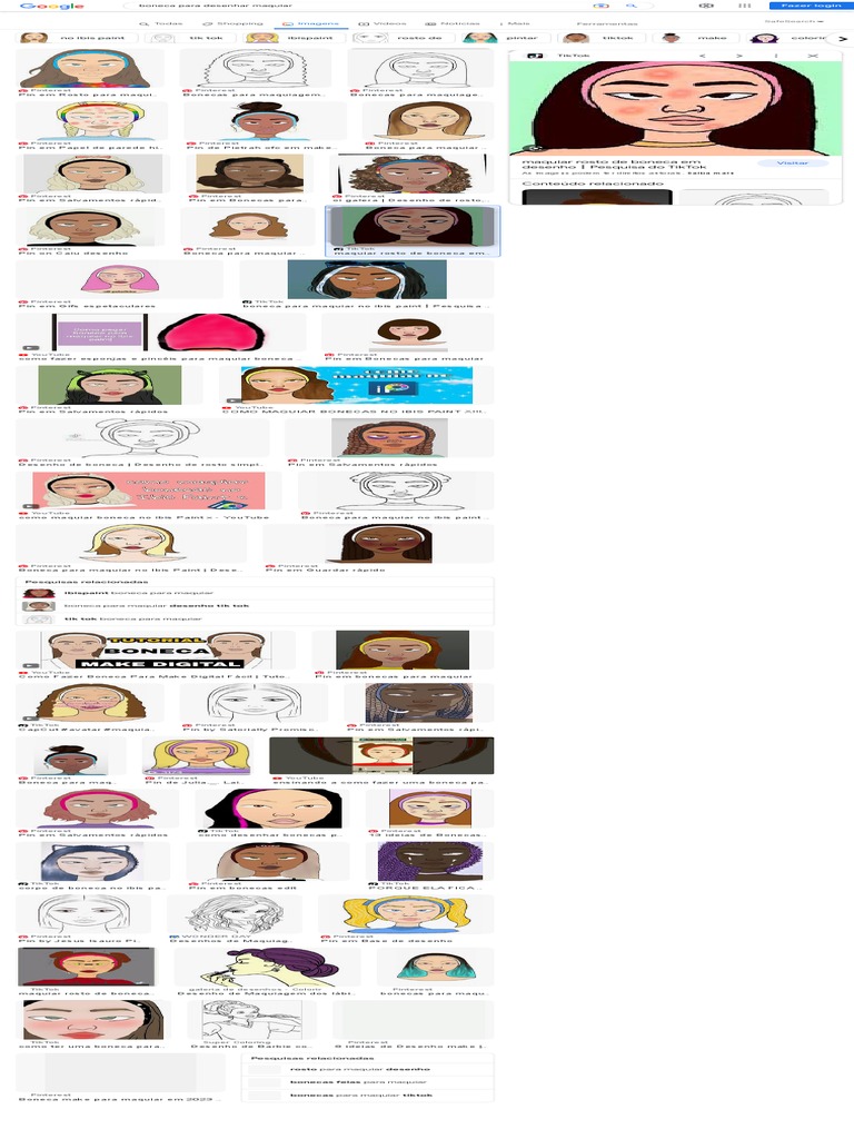 Maquiar Rosto de Boneca em Desenho Pesquisa Do Tiktok: Ferramentas Todas  Shopping Vídeos Notícias Mais