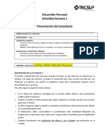 Desarrollo Personal Actividad-Semana 1 Presentación Del Estudiante