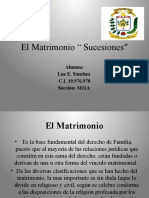 El Matrimonio " Sucesiones": Alumna: Luz E. Sánchez C.I. 19.976.970 Sección: M11A