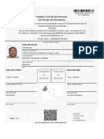 Registro Civil de Las Personas Certificado de Nacimiento: - Tereso Jesús, Velásquez Miranda