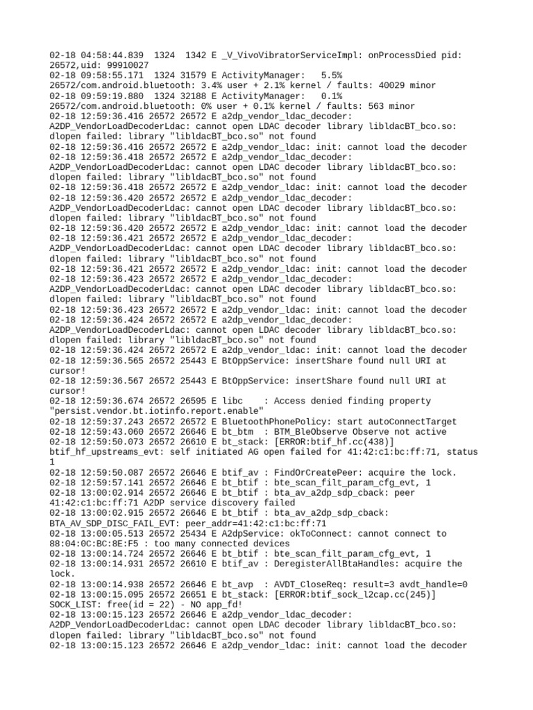 Bluetooth LDAC Decoder Errors Log | PDF | Finance & Money Management