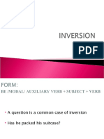 Common cases of inversion in English questions and sentences
