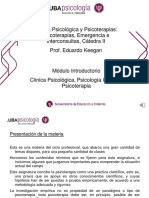 Clínica Psicológica y Psicoterapias: Psicoterapias, Emergencia e Interconsultas, Cátedra II Prof. Eduardo Keegan