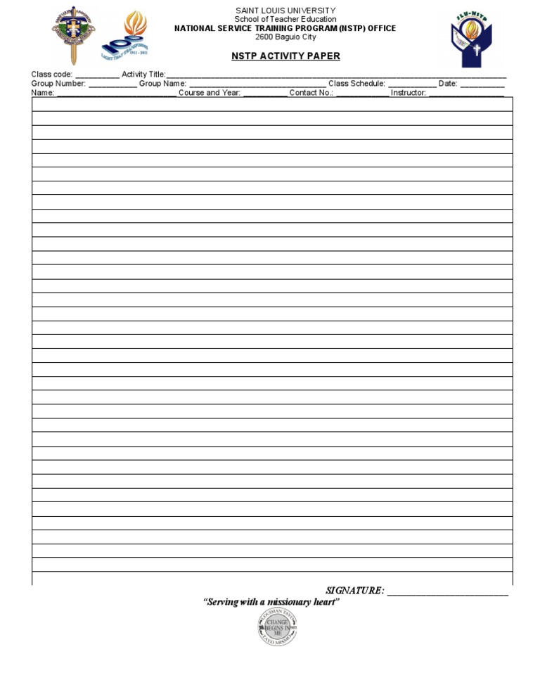 NSTP Activity Paper Template | PDF
