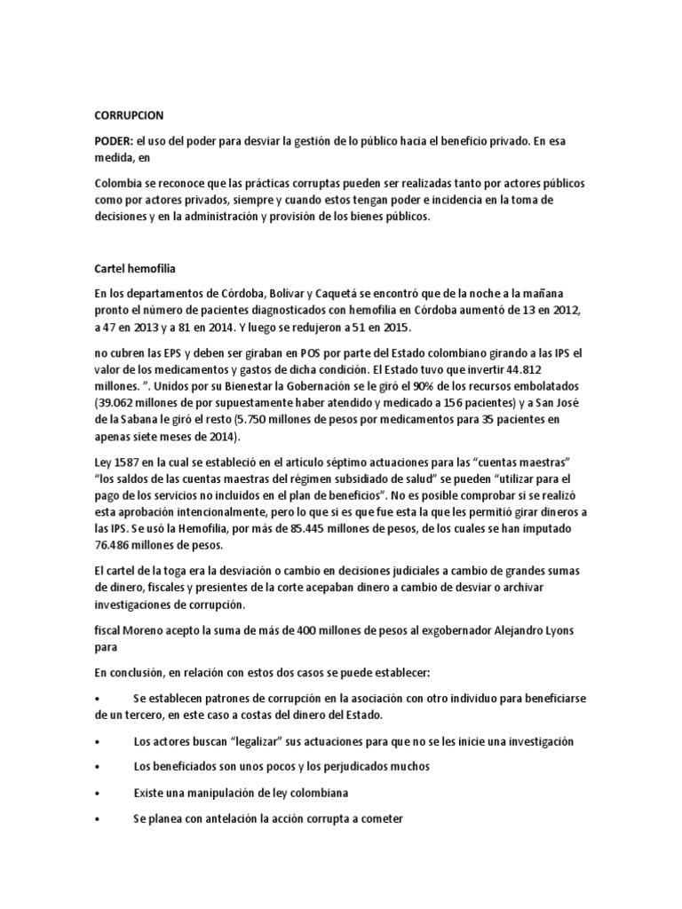 Articulo De Opinion La Corrupcion Pdf Corrupci N Pol Tica Democracia