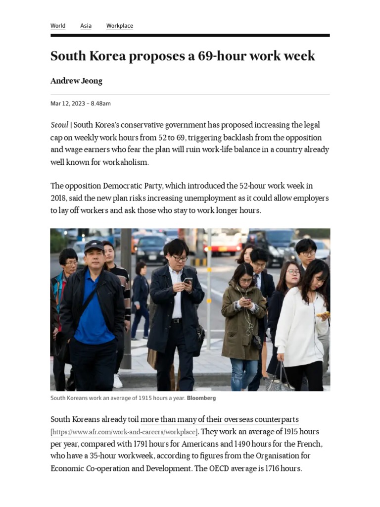 South Korea's Conservative Government Proposes Increasing Legal Work