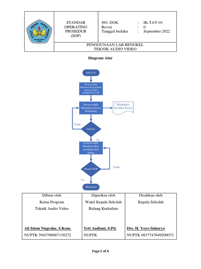 SOP Penggunaan Lab Teknik Audio Video | PDF