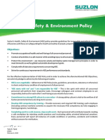 Health, Safety & Environment Policy: Objec Ves