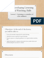 Chapter 3 Lesson 1 Listening As A Member of A Live Audience