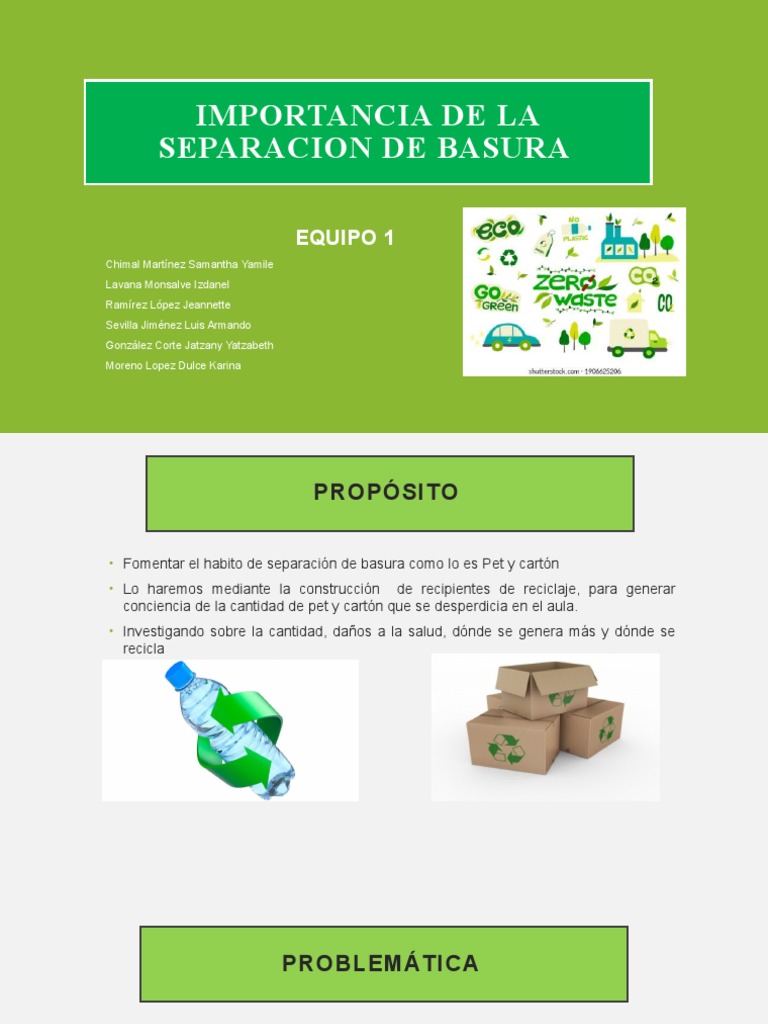 Importancia de Separar la Basura | PDF | Reciclaje | Residuos