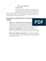 Protección y Promoción de La Salud Mental en El Trabajo