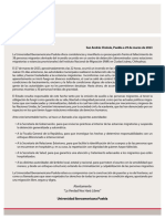 Pronunciamiento IBERO Puebla Fallecimiento de Migrantes