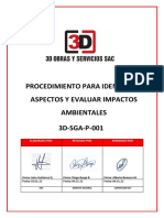 3D-SGA-P-001 Procedimiento para aspectos e impactos ambientales