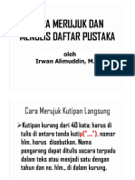 Cara Merujuk Dan Menulis Daftar Pustaka