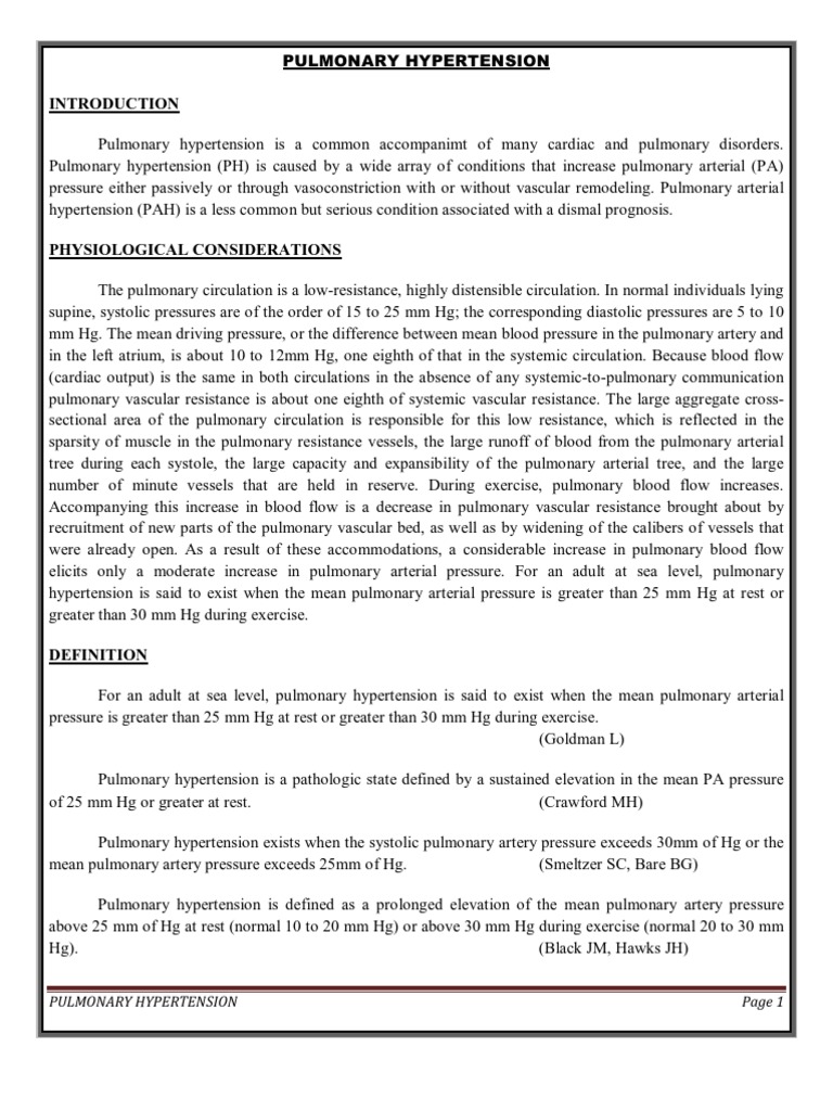 Pulmonary Hypertension PDF Heart Failure Nitric Oxide