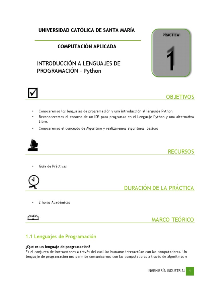 Introducción a Python y Programación | PDF | Algoritmos | Lenguaje de ...
