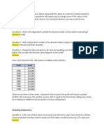 Excel Modeling Assignment Set 1 - Submission