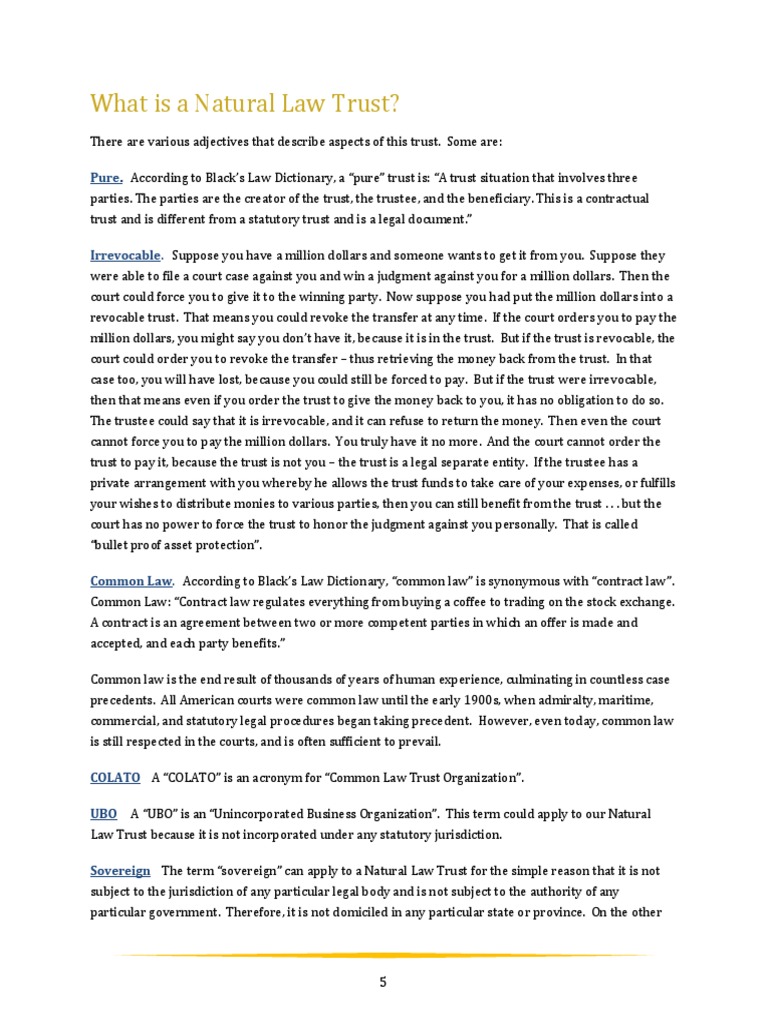 Understanding Natural Law Trusts | PDF | Trust Law | Common Law