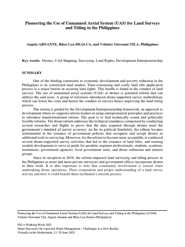 Pioneering The Use of Unmanned Aerial System (UAS) For Land Surveys and ...
