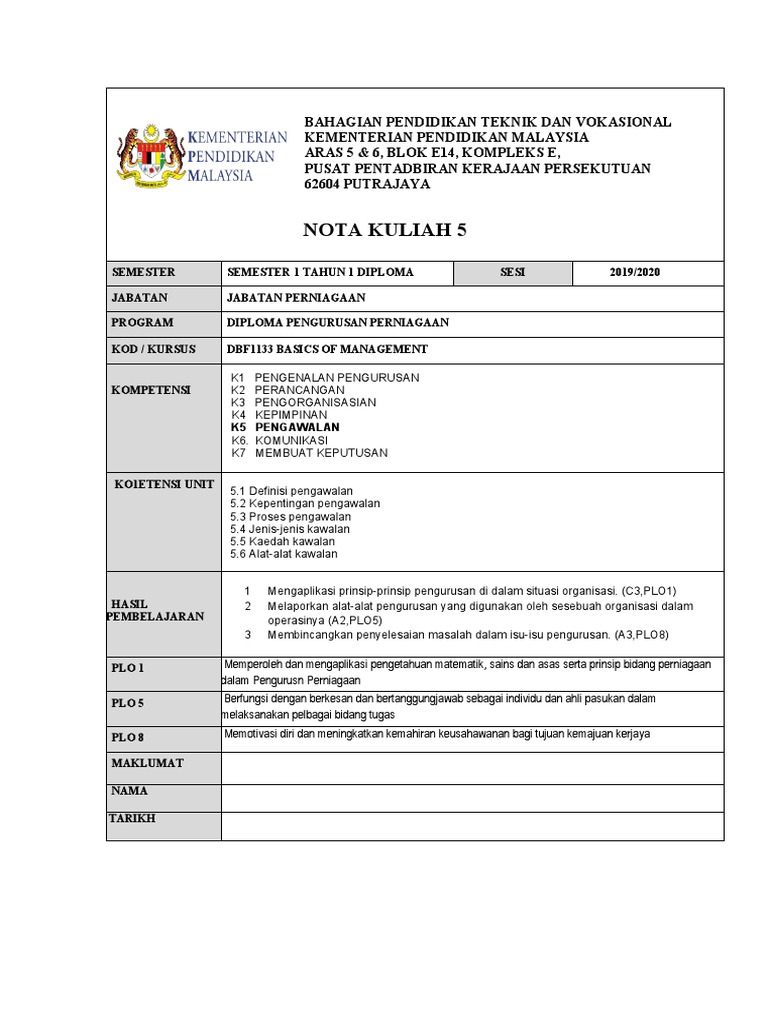 Nota Kuliah 5 Dbf1133 Pdf