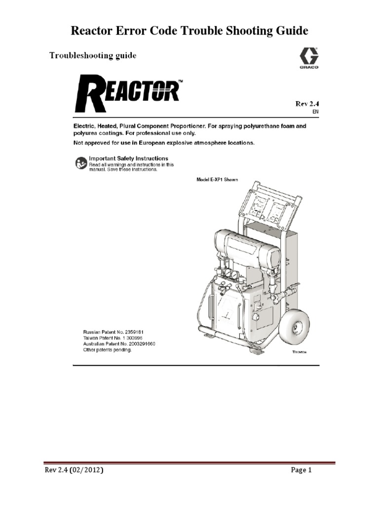 Graco Reactor Error Code Guide | PDF | Electrical Connector | Thermocouple