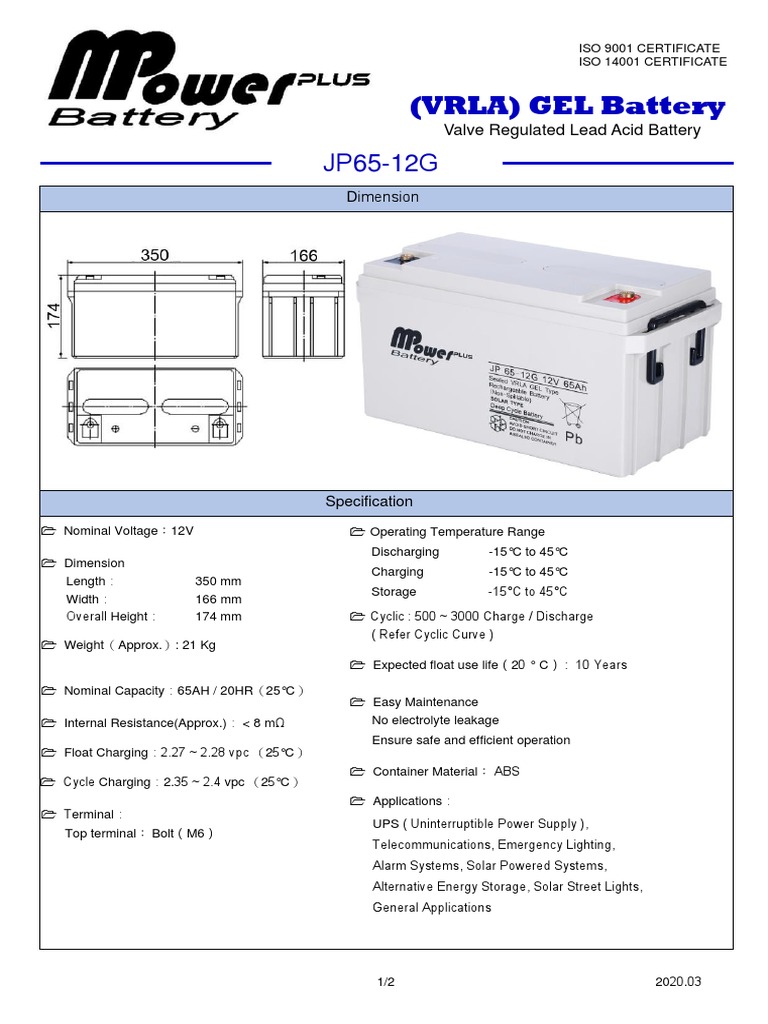 Datasheet JP65-12G | PDF