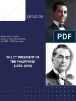 Manuel L. Quezon: Nemie Anne. B. Mateo Master in Public Administration A.Y. 2022 - 2023 1 Semester