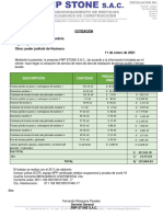 Señores: Consorcio San Andrés Ing. Brayan Ambicho Obra: Poder Judicial de Huánuco 11 de Enero de 2021