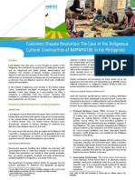 Customary Dispute Resolution: The Case of The Indigenous Cultural Communities of NAMAMAYUK in The Philippines