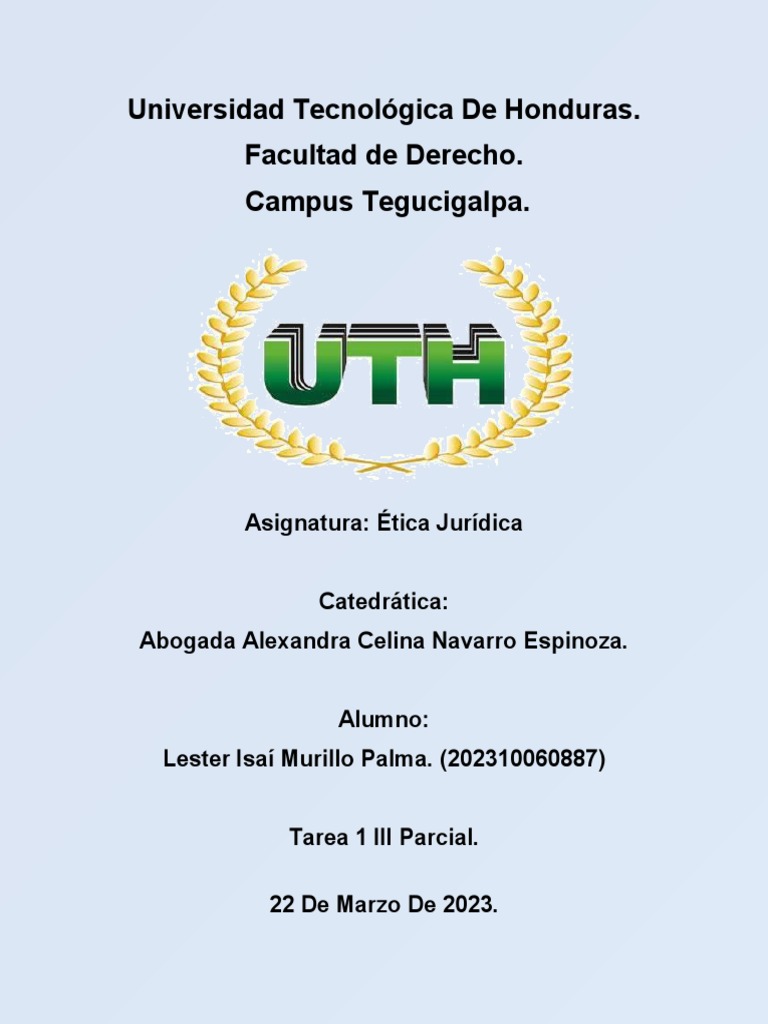Universidad Tecnológica de Honduras PDF Honduras Derecho penal