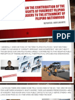 Explain The Contribution of T HE Thoughts of Foremost Filipin O Political Leaders To The Attai Nment of Filipino Nationhood