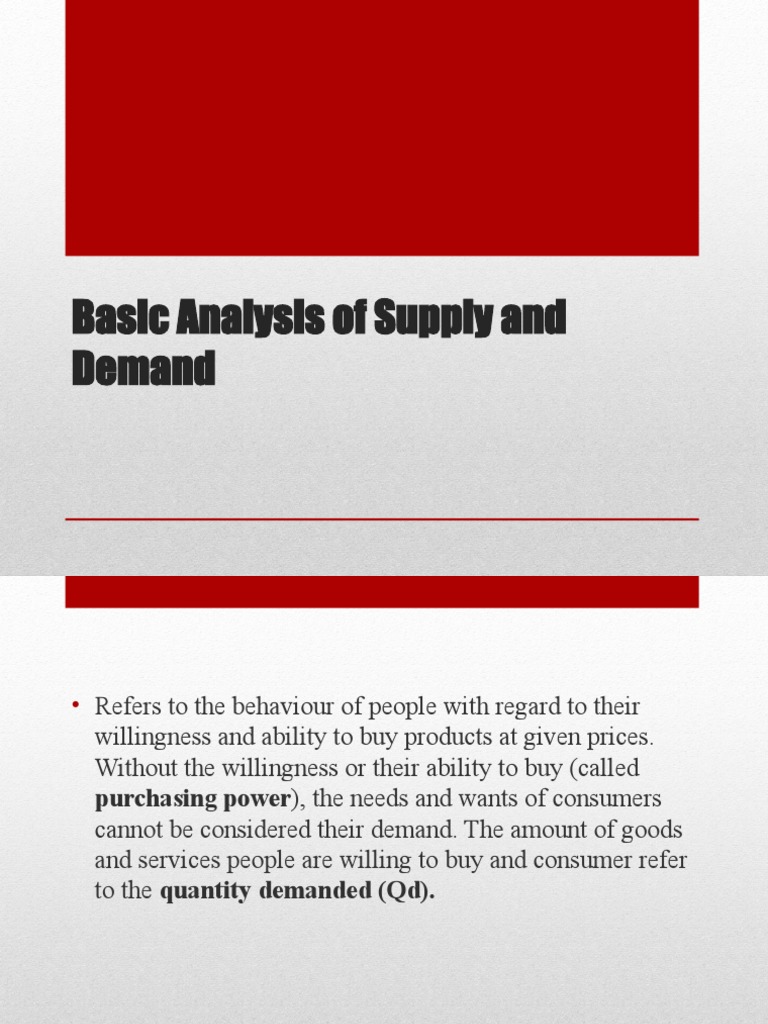 Supply and Demand Analysis Basics | PDF | Supply And Demand | Supply ...