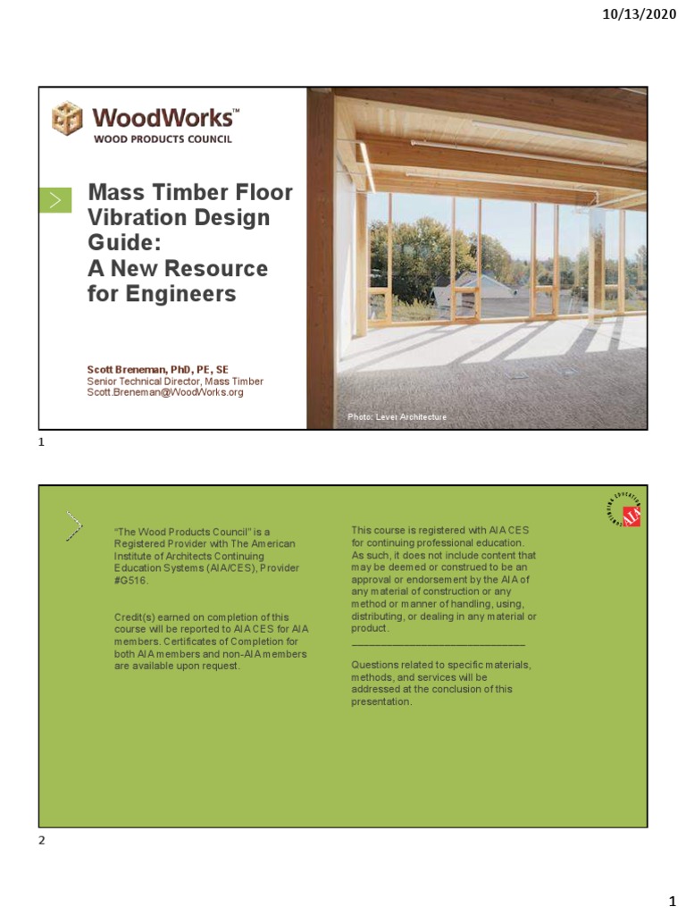 Webinar - Slides Mass Timber Floor Vibration | PDF | Resonance | Frequency