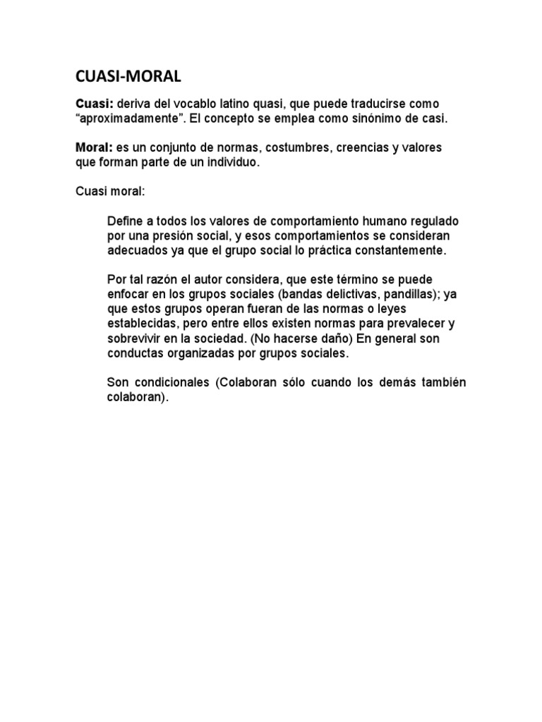 Cuasi Moral | PDF