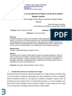 Aproximación Al Concepto de No-Lugar en La Era de La Cultura Líquida: Internet