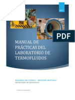 Manual de Prácticas Del Laboratorio de Termofluidos: Ingeniería Mecatrónica - Ingeniería Industrial