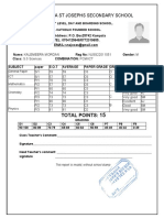 NANSANA ST JOSEPHS SECONDARY SCHOOL O/A LEVEL REPORT CARD