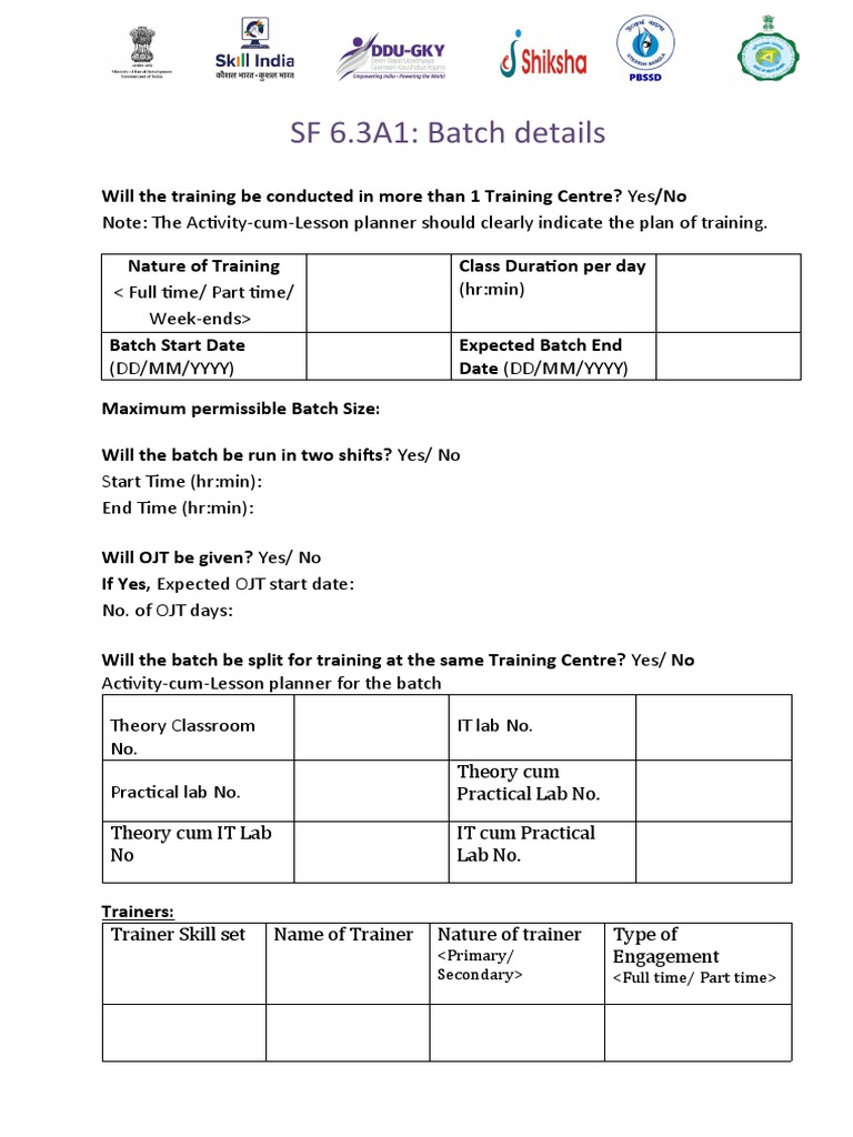 SF 6.3A1 Batch Training Overview | PDF