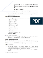 Summary DC Requirements-TobeConsidered NewBuilding