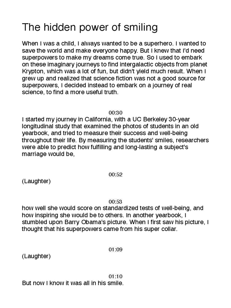 The Hidden Power of Smiling PDF Smile Brain