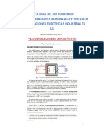 Antologia de Los Subtemas: 2.2: Transformadores Monofasico Y Trifasico 2.3: Instalaciones Electricas Industriales 2.2