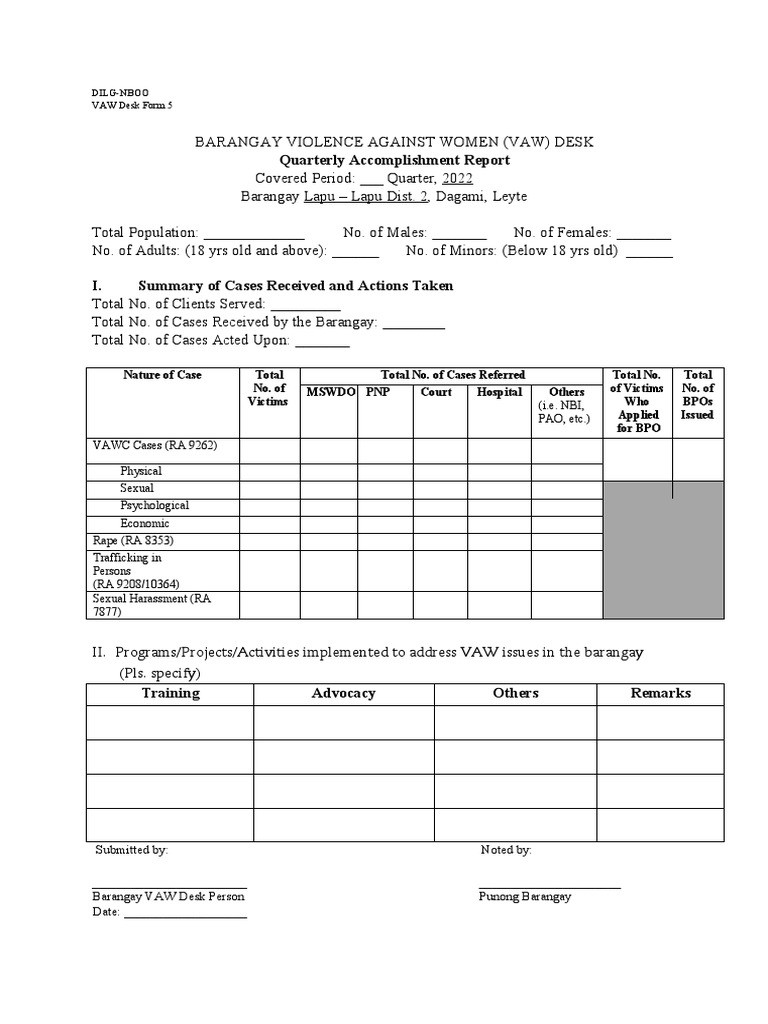 GAD MOV 29 VAW Quarterly Report PDF