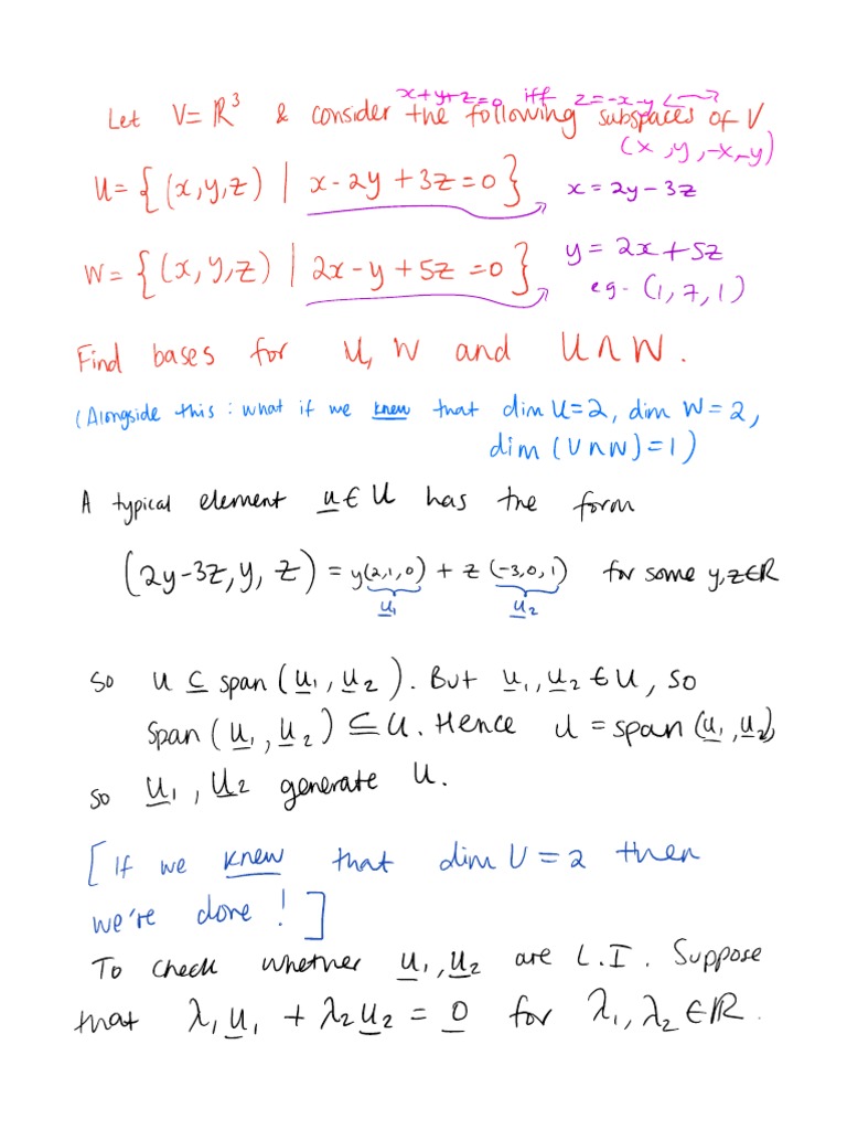 Linear Algebra Notes | PDF